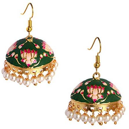 Adorn Combo of 3 Multicolor Meena Enamel Jhumas for Womens JMC-11Y-15E-18BK
