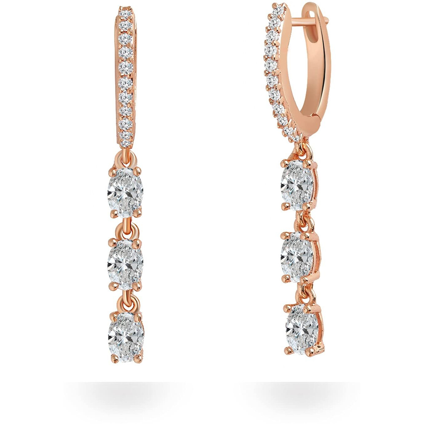 MINUTIAE Earrings With White Solitaire Swarovski Crystal Diamond Stylish Fashion Jewellery For Womens And Girls