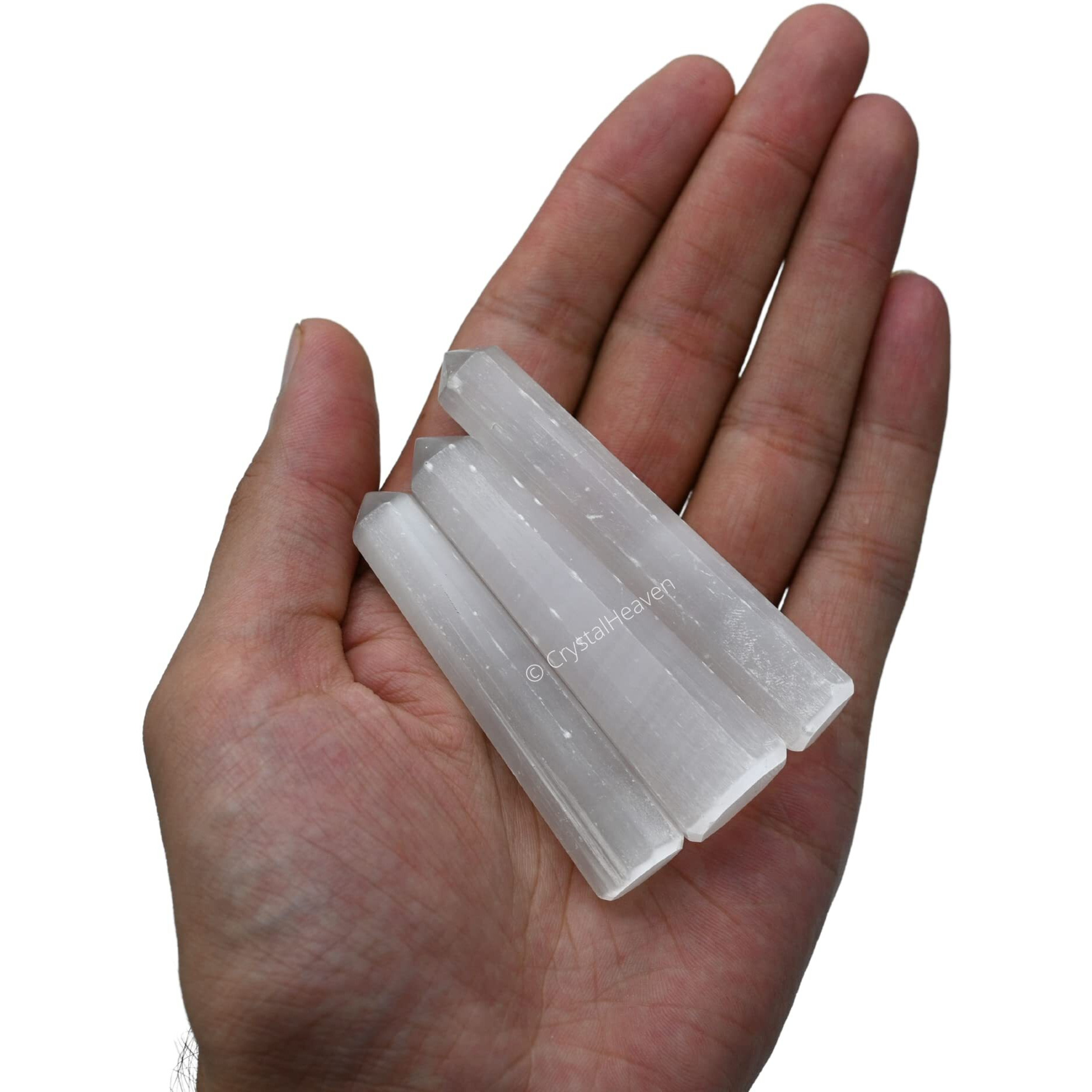 Crystal Heaven Certified Selenite Crystal Tower Obelisk Point For Chakra, Healing & Balancing-Aaa Grade Original Certified Gemstone Agate For Reiki Meditation Yoga Spiritual (3-4 Inches)