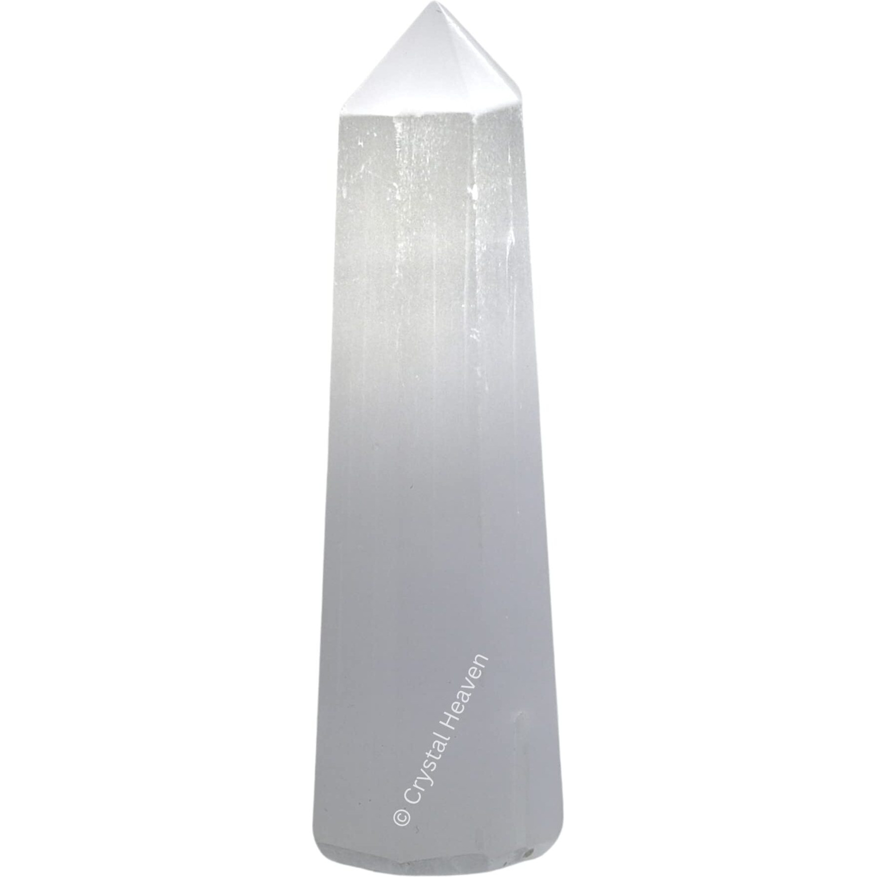 Crystal Heaven Certified Selenite Crystal Tower Obelisk Point For Chakra, Healing & Balancing-Aaa Grade Original Certified Gemstone Agate For Reiki Meditation Yoga Spiritual (3-4 Inches)