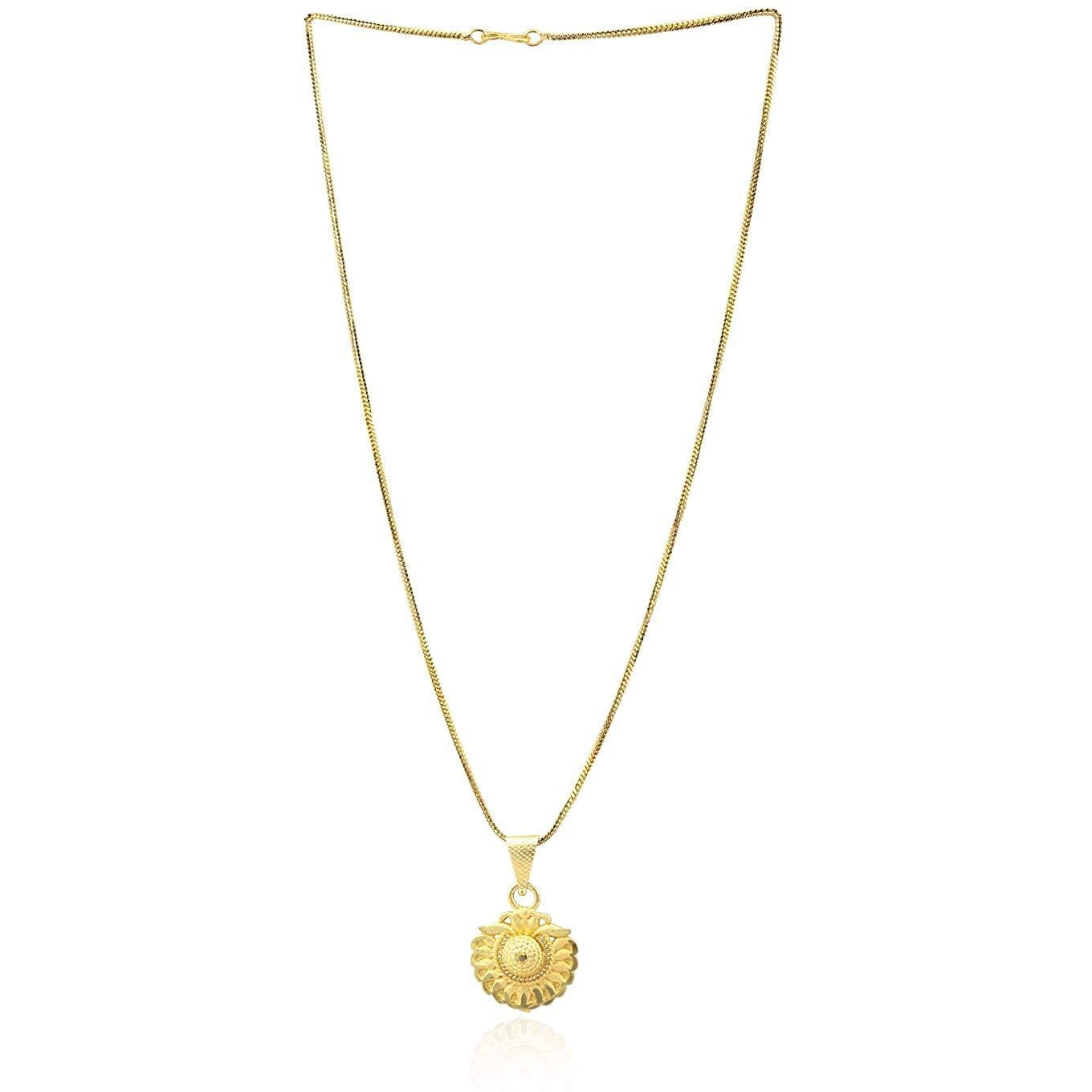 Handicraft Kottage Gold Plated Pendant with chain fashionable and stylish for Women, ladies and girls