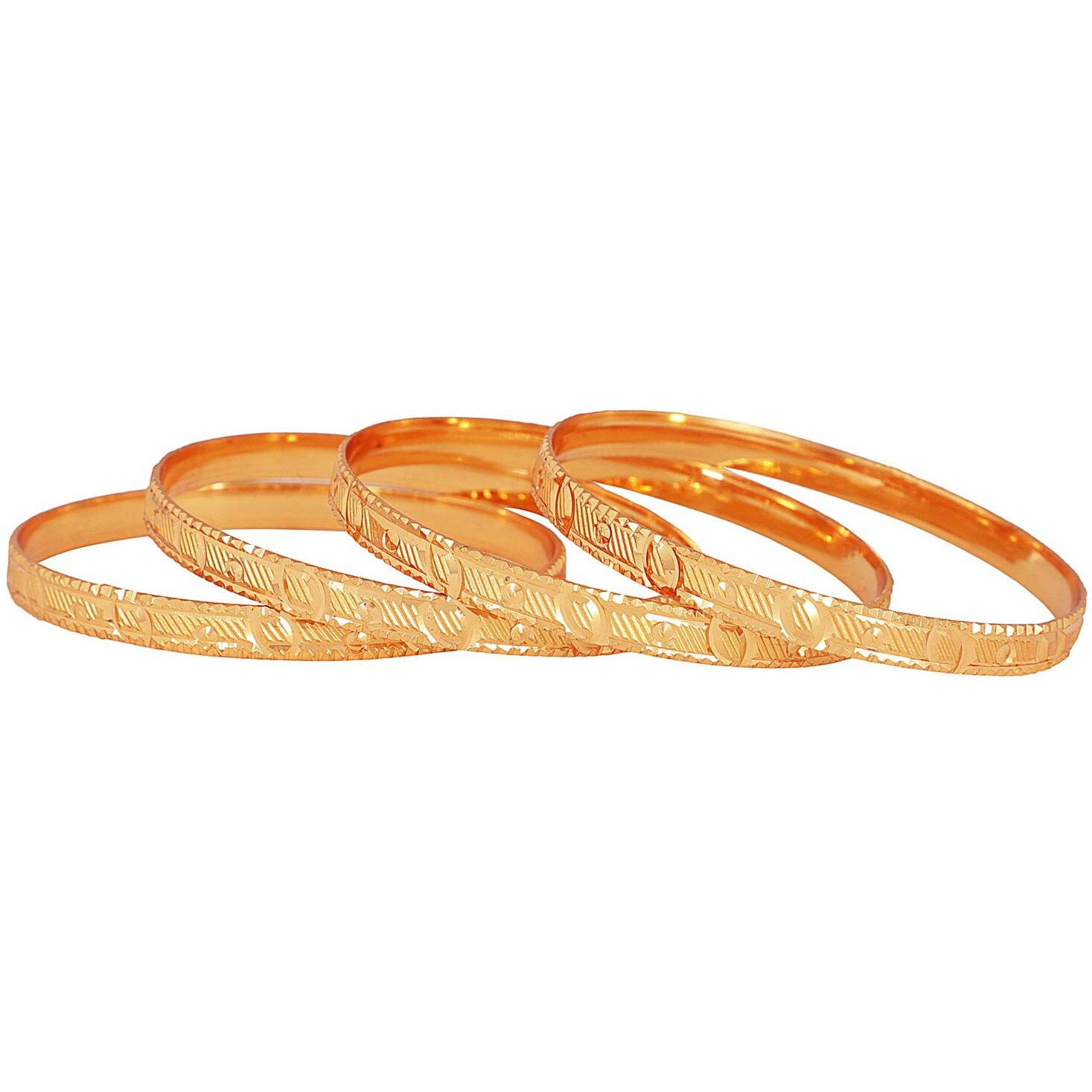 Shining Diva Fashion Set of 4 Latest Traditional Design One Gram Gold Plated Bracelet Bangle for Women and Girls (Design2) (11725b_2.6)