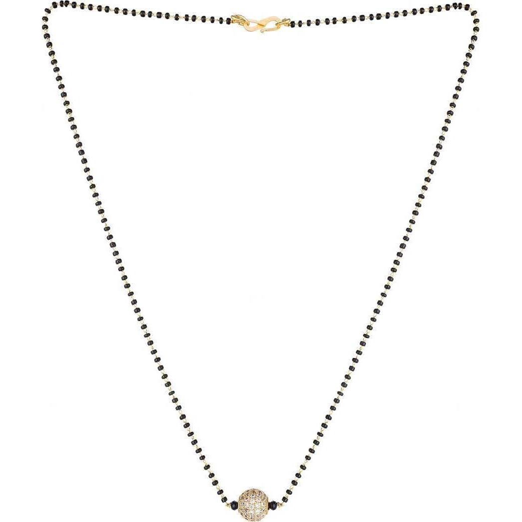 VAMA fashions Ethnic Traditional Gold Plated black Beads Tanmaniya mangalsutra Pendant Necklace with Chain For Women. (mangalsutra jewellerys latest)