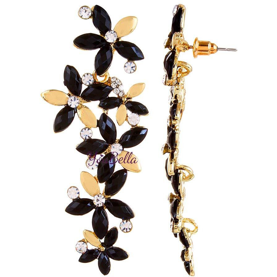 YouBella Jewellery Valentine Gifts Designer Hanging Earrings for Girls and Women (Golden-Black)