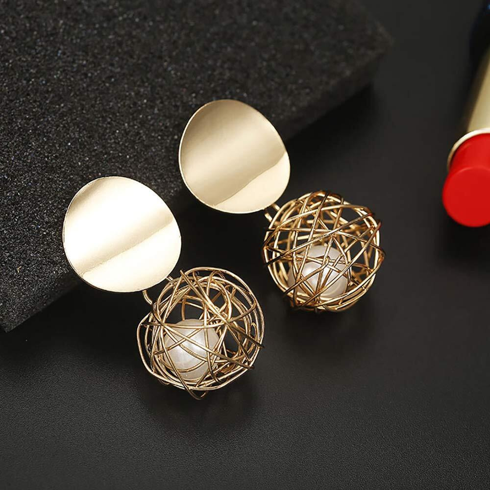 Jewels Galaxy Womens/Girls Gold Plated Copper Drop Earrings Jewellery (Golden, CT-ERG-45064)