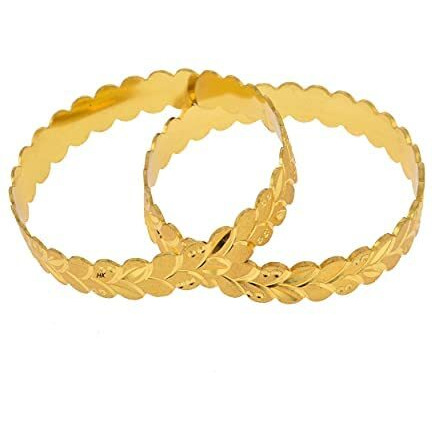 Handicraft Kottage Womens Gold Plated Traditional Designer Plain Bangles Kada For Women (HK-2020-Goldbangle-2) (2.8)