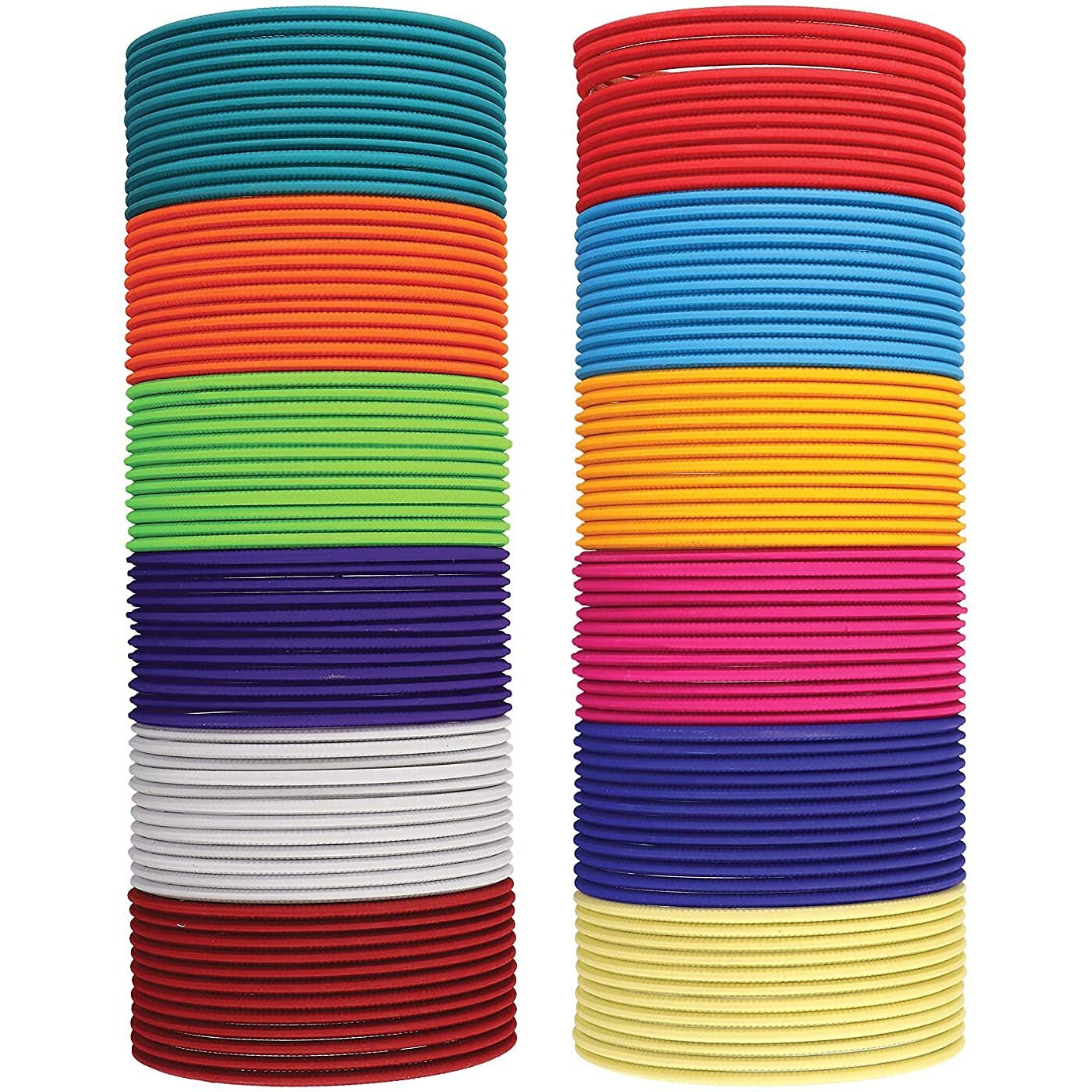 NMII Non-Precious Metal with Base Metal Neon Colour Matte Finished Bangle set for Women and Girls, (PP3-Multicolour_Pattern_2.10_Inches), Pack Of 144 Bangles