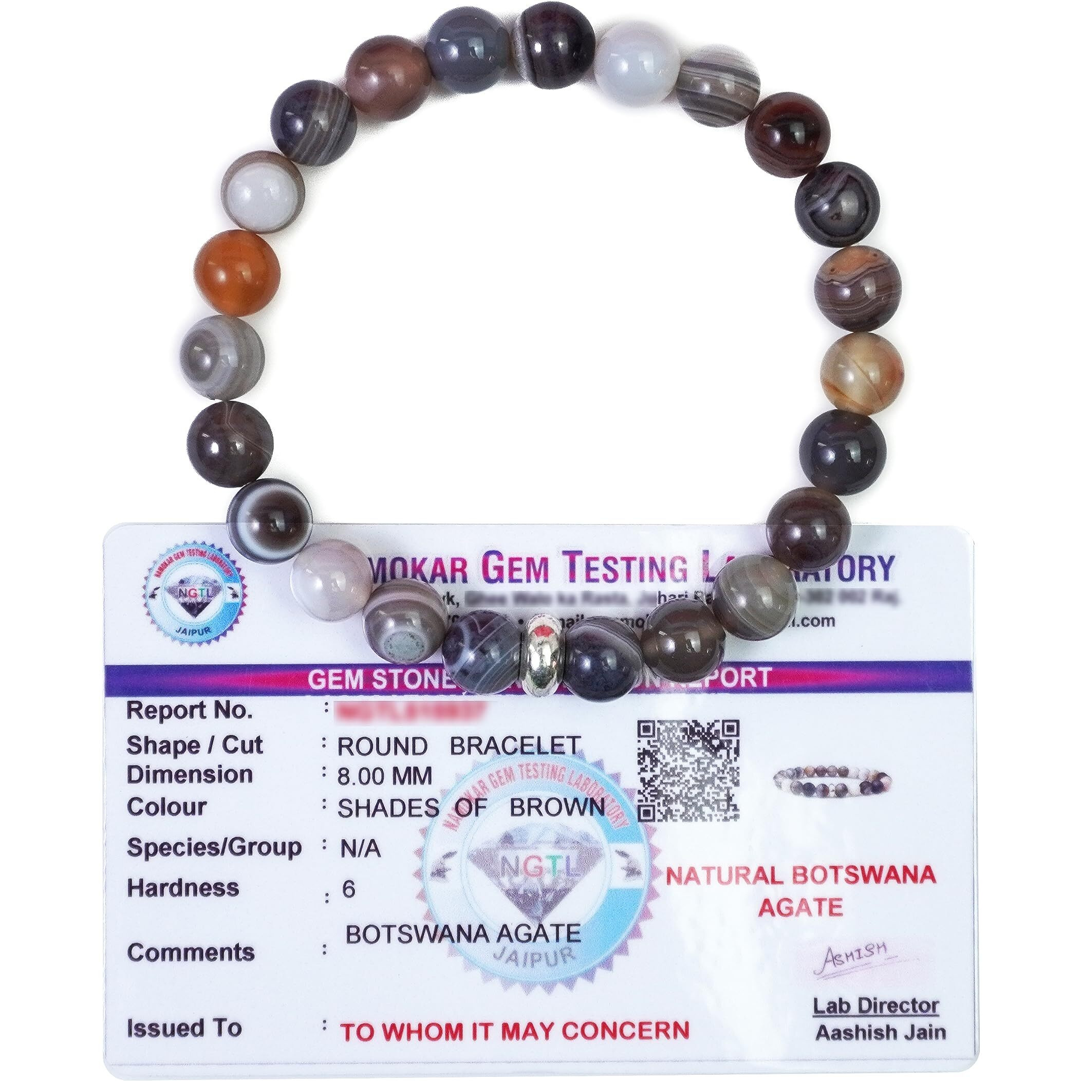 REMEDYWALA Charged Energized Certified Botswana Agate Bracelet 8mm For Reiki, Balance Chakra, Positive Energy, Healing | Botswana Agate Stone Bracelet for Men and Women