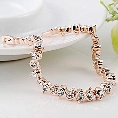 Shining Diva Fashion 18k Rose Gold Gold-plated Cubic Zirconia Stylish Bracelet for Women