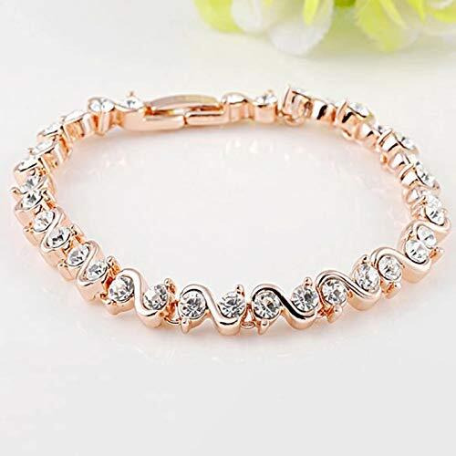 Shining Diva Fashion 18k Rose Gold Gold-plated Cubic Zirconia Stylish Bracelet for Women