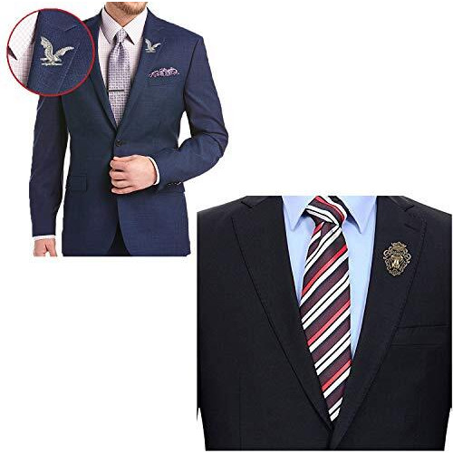 Mahi Classic Combo of Eagle-Shaped and Lion-Shaped Lapel Pin/Brooch for Men CO1104989M