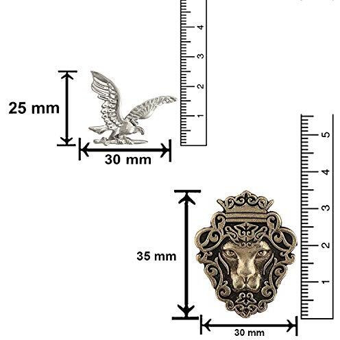 Mahi Classic Combo of Eagle-Shaped and Lion-Shaped Lapel Pin/Brooch for Men CO1104989M