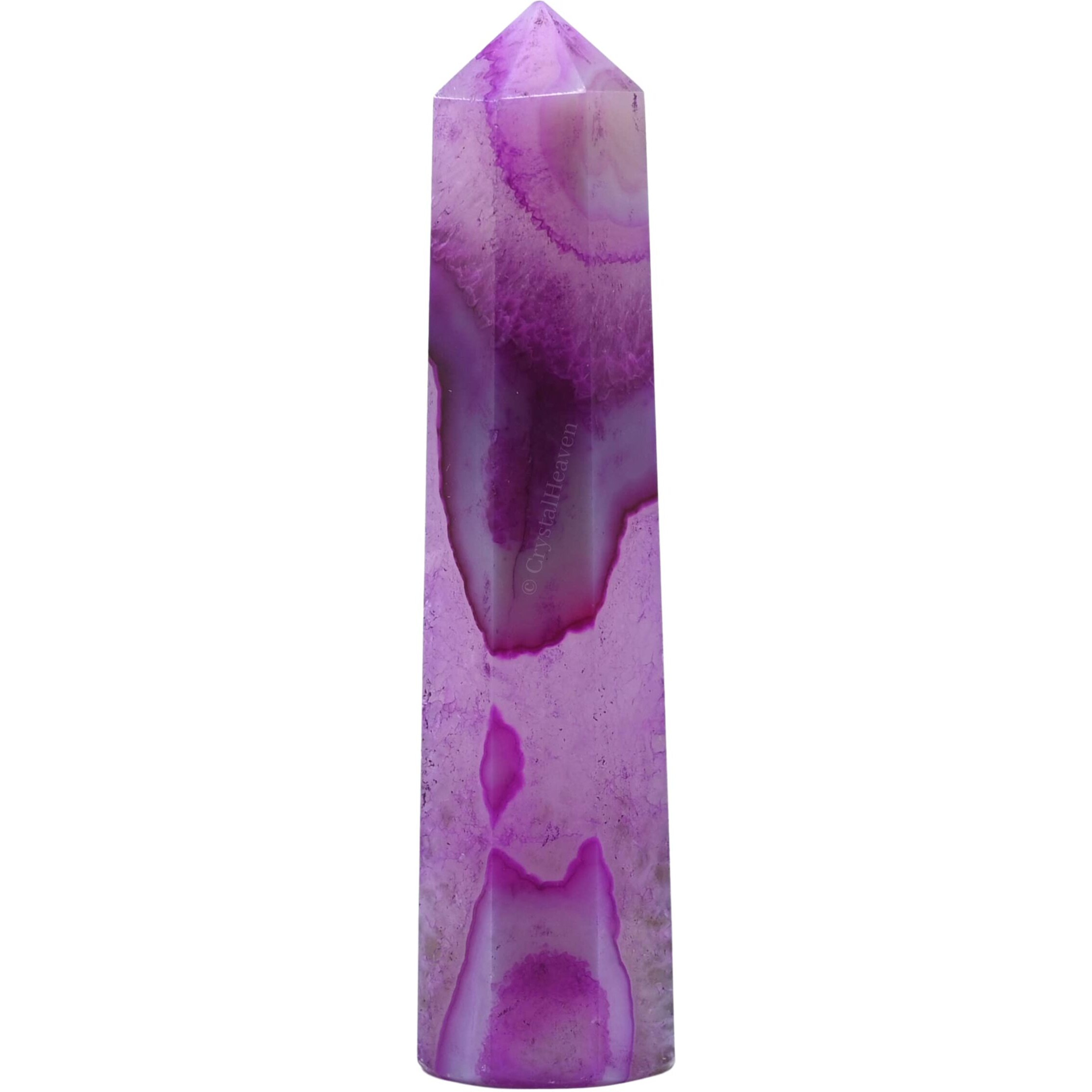 Crystal Heaven Pink Agate Crystal Tower Obelisk Point For Chakra, Healing And Balancing - Aaa Grade Original Certified Gemstone Agate For Reiki Meditation Yoga Spiritual (3-4 Inches)