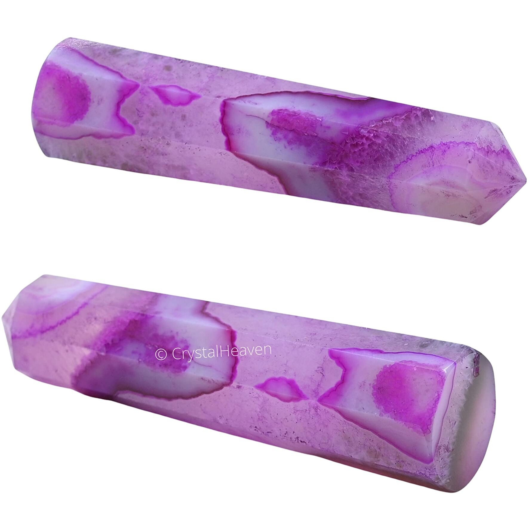Crystal Heaven Pink Agate Crystal Tower Obelisk Point For Chakra, Healing And Balancing - Aaa Grade Original Certified Gemstone Agate For Reiki Meditation Yoga Spiritual (3-4 Inches)