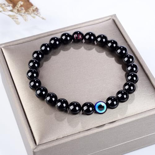 Hot And Bold Multilayered Couple Evil Eye Beads Combo Bracelet Set. Embrace Harmony, Protection, and Positive Energy Together for Him & Her. (Gemstone Fusion Bracelet (Hematite & Onyx))