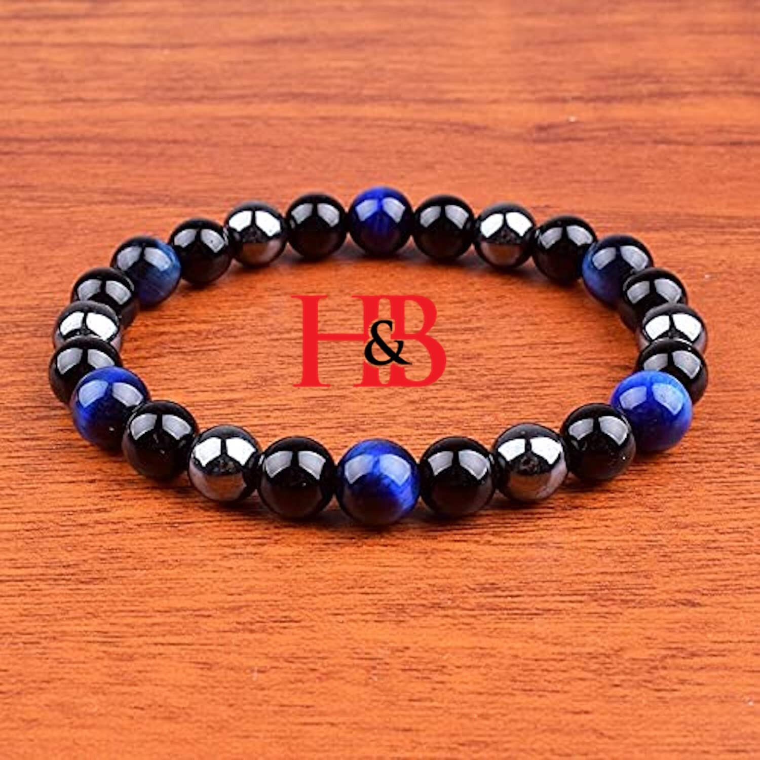Triple Protection Natural Beads Bracelet with Certificate - Handcrafted Energy Healing Jewelry for Positive Vibes and Peace of Mind (Blue Tiger Eye Triple Protection)