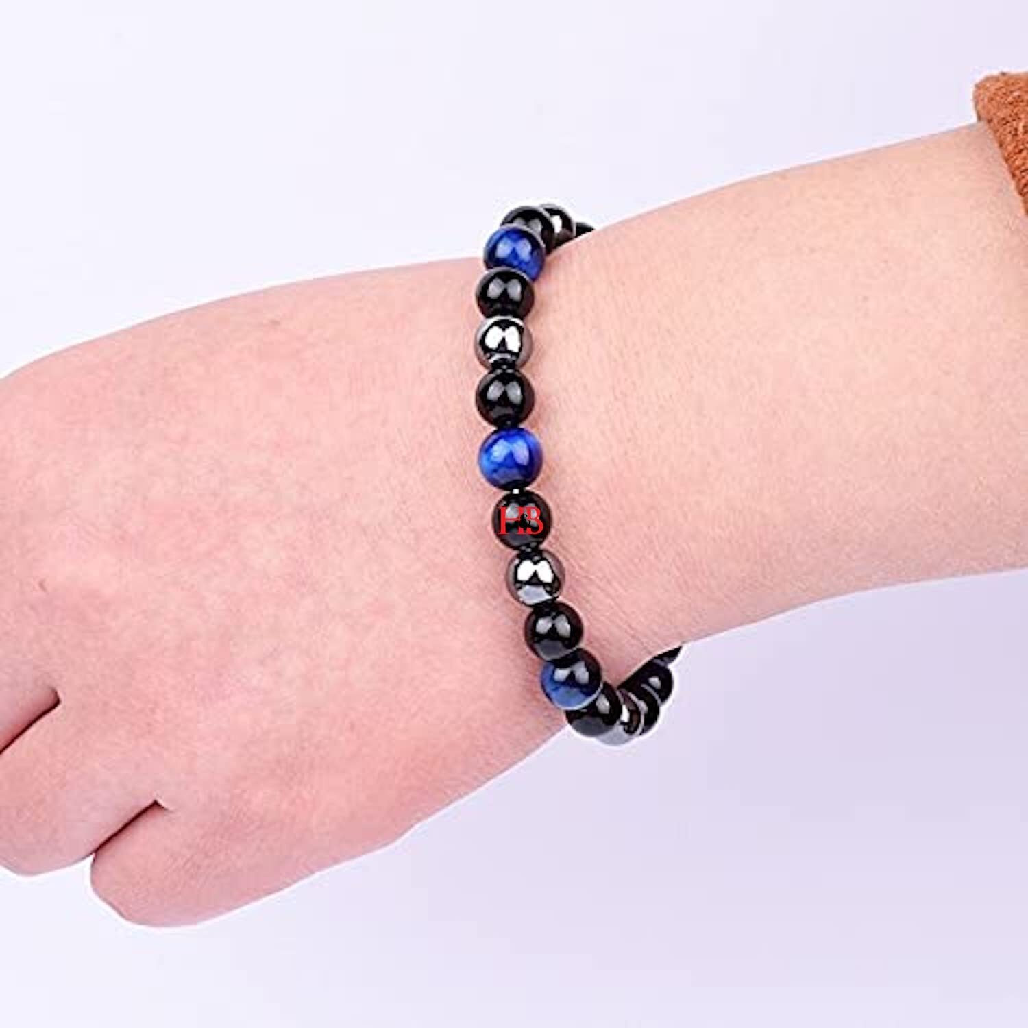 Triple Protection Natural Beads Bracelet with Certificate - Handcrafted Energy Healing Jewelry for Positive Vibes and Peace of Mind (Blue Tiger Eye Triple Protection)