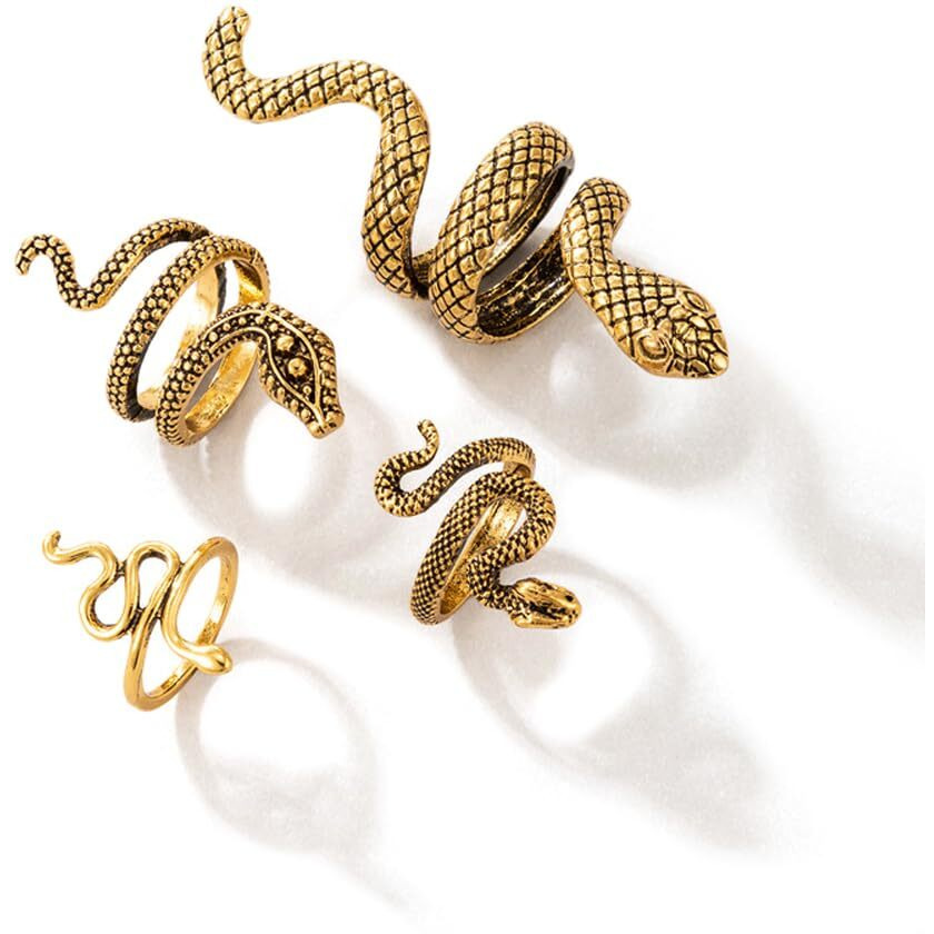 Shining Diva Fashion Stylish Rings for Women and Girls - Set of 4 (Gold)(15147r)