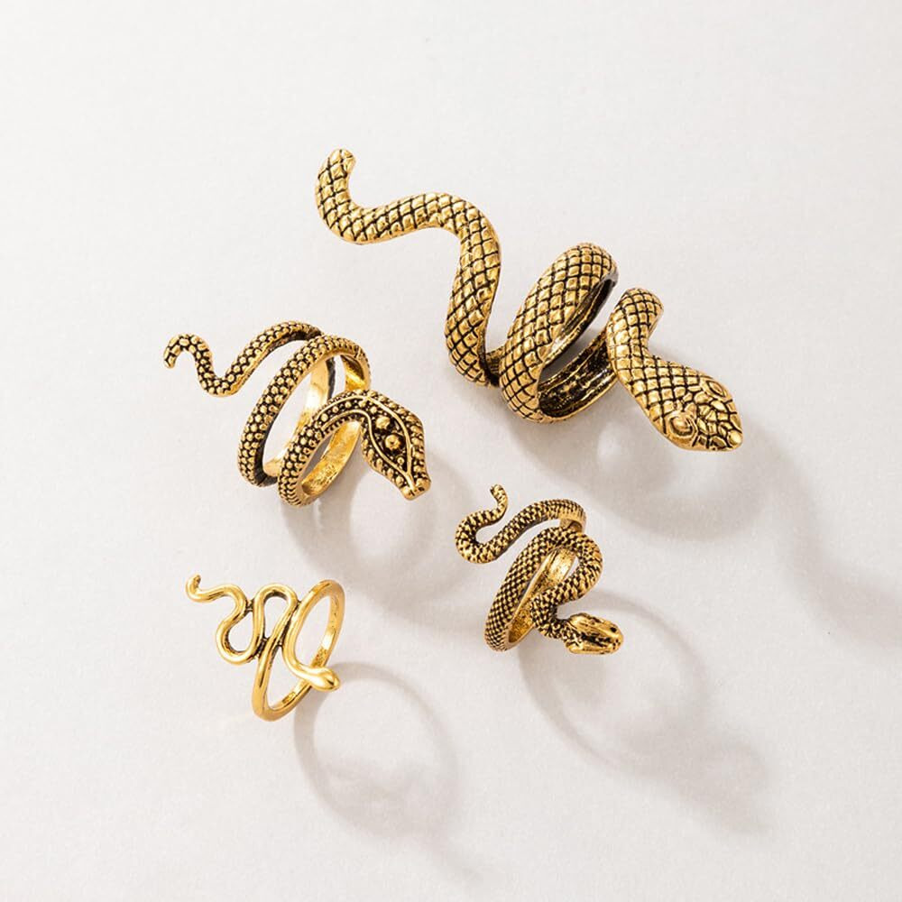 Shining Diva Fashion Stylish Rings for Women and Girls - Set of 4 (Gold)(15147r)