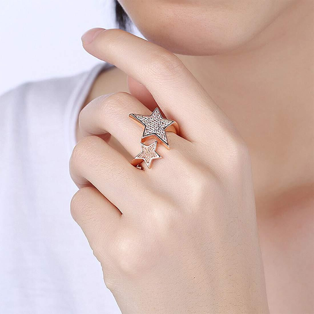 Jewels Galaxy Stylish Crystal Silver Plated Sparkling Rings For Women/Girls (Style 14) (SMNJG-RNGC-5046)