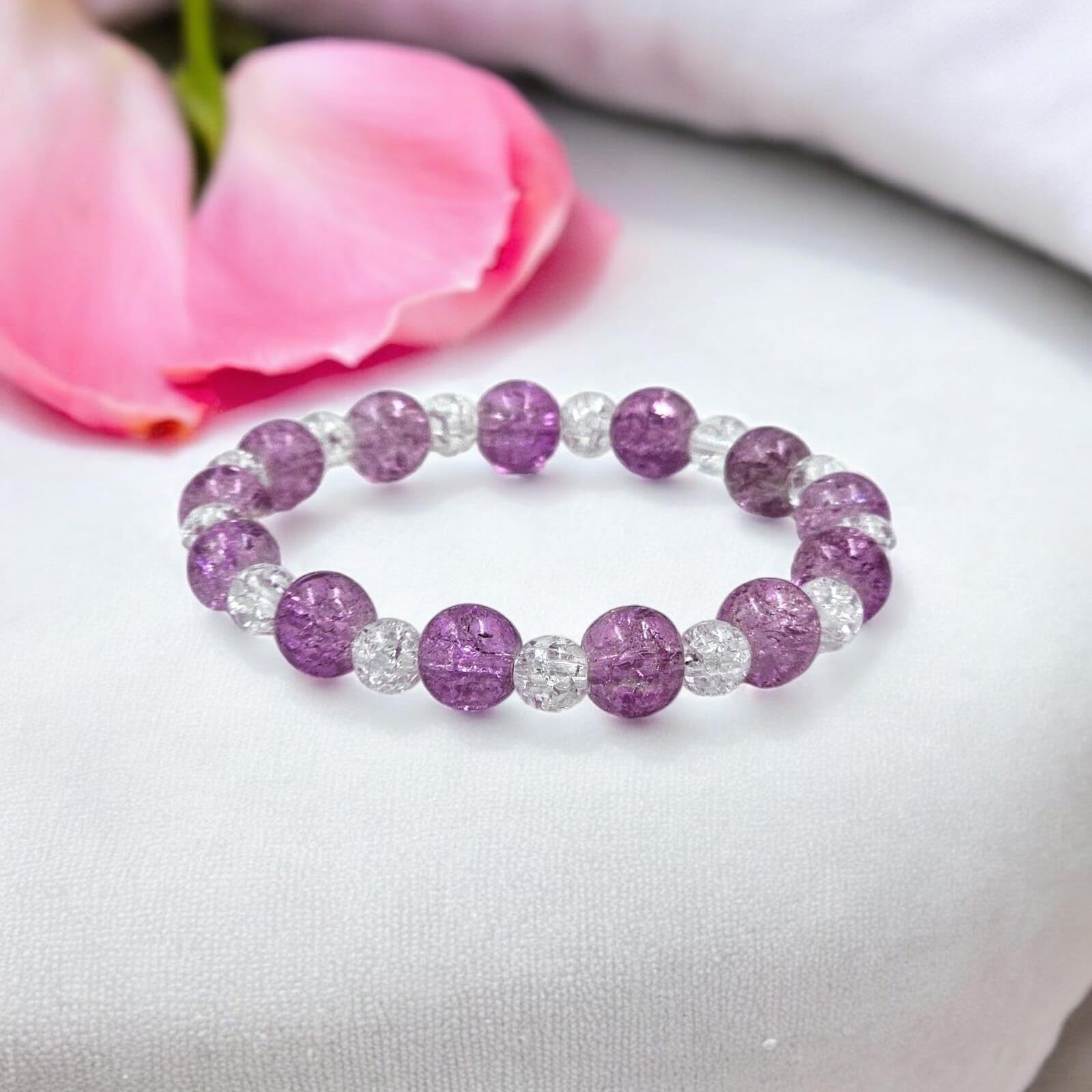 LACUM Navratri Glass Beads Bracelets Combo - Perfect Kanya Bhoj and Birthday Return Gifts for Girls (Combo_of_9Crushbead)