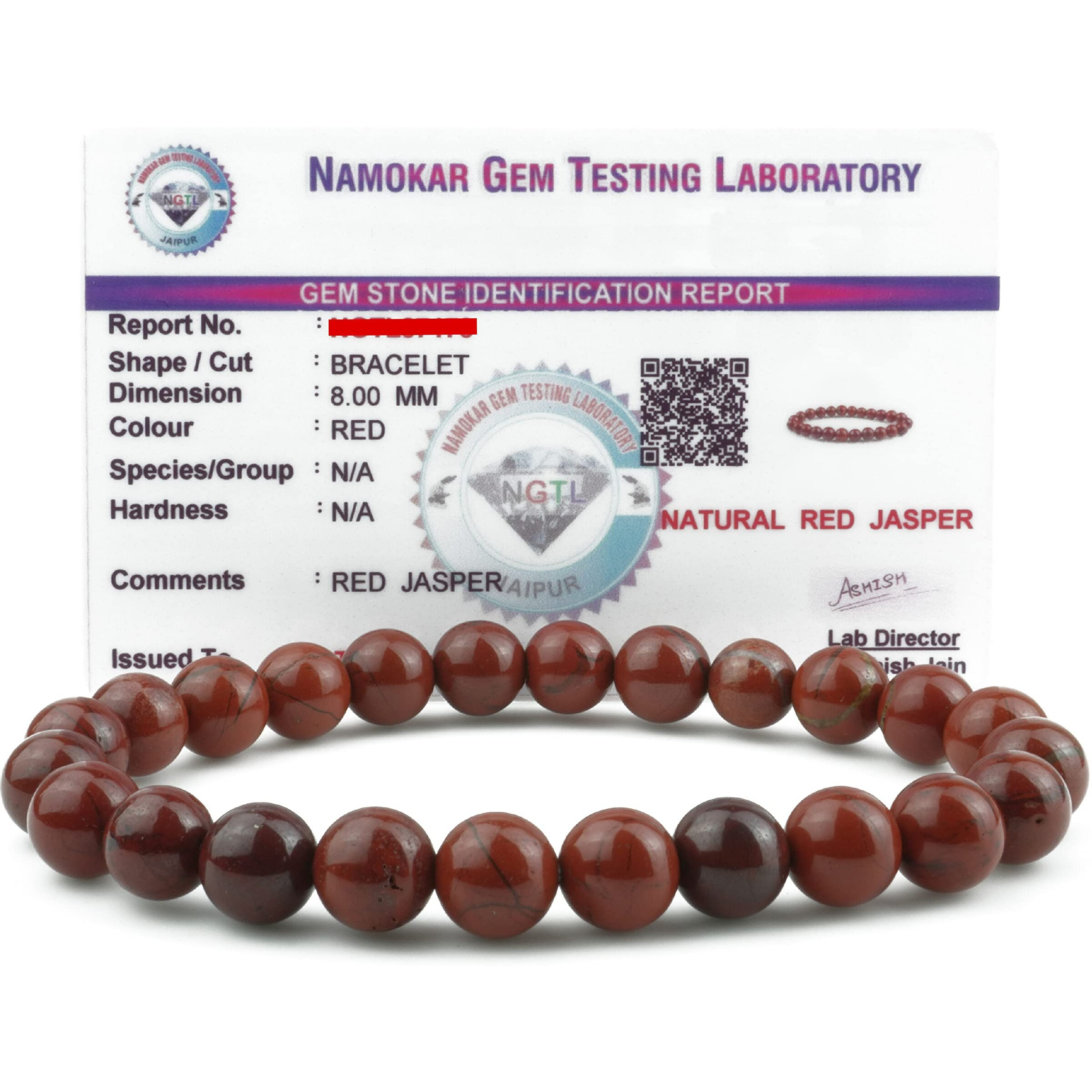 REMEDYWALA Charged Energized Certified Red Jasper Bracelet For Reiki, Balance Chakra, Positive Energy, Healing | Red Jasper Stone Bracelet for Men and Women