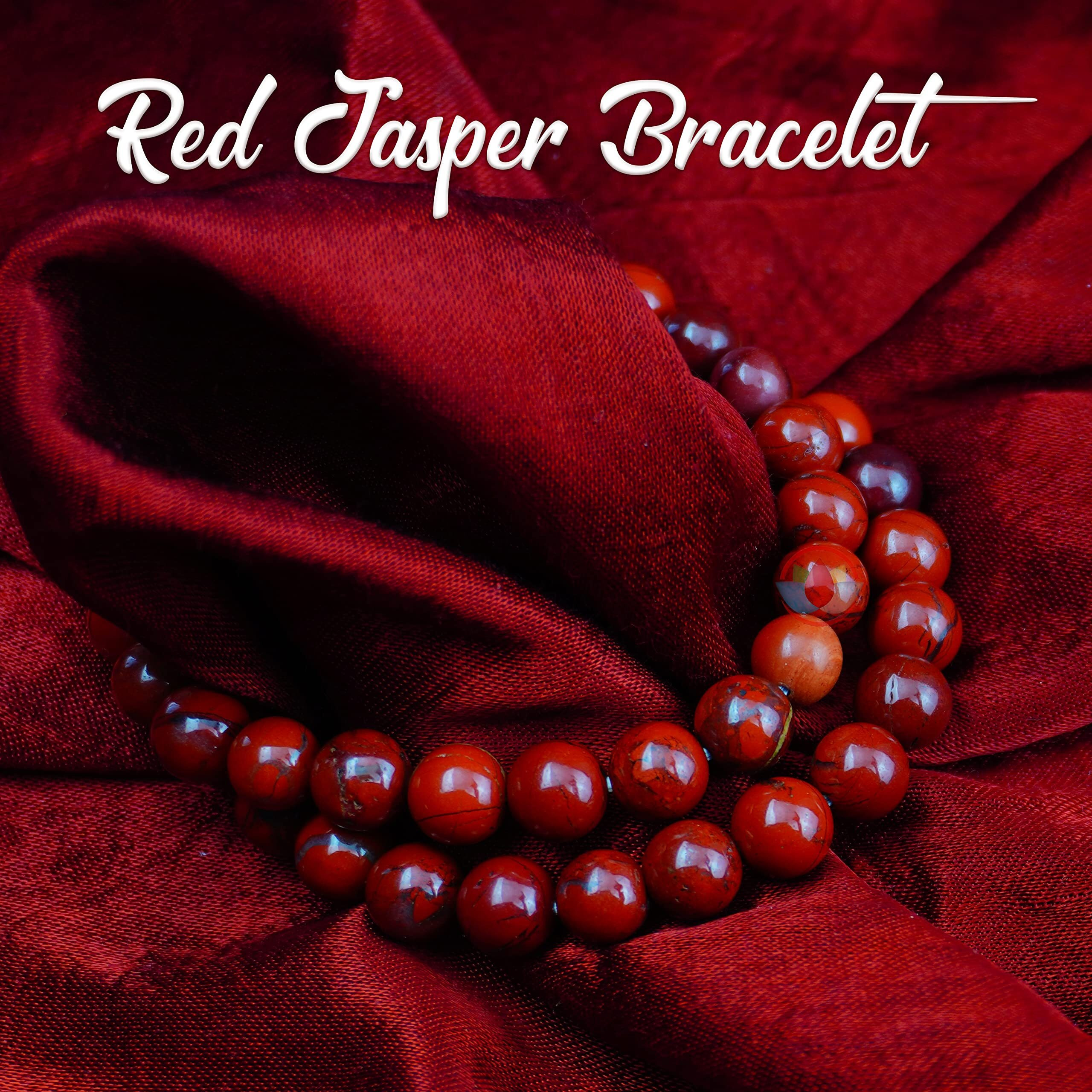 REMEDYWALA Charged Energized Certified Red Jasper Bracelet For Reiki, Balance Chakra, Positive Energy, Healing | Red Jasper Stone Bracelet for Men and Women