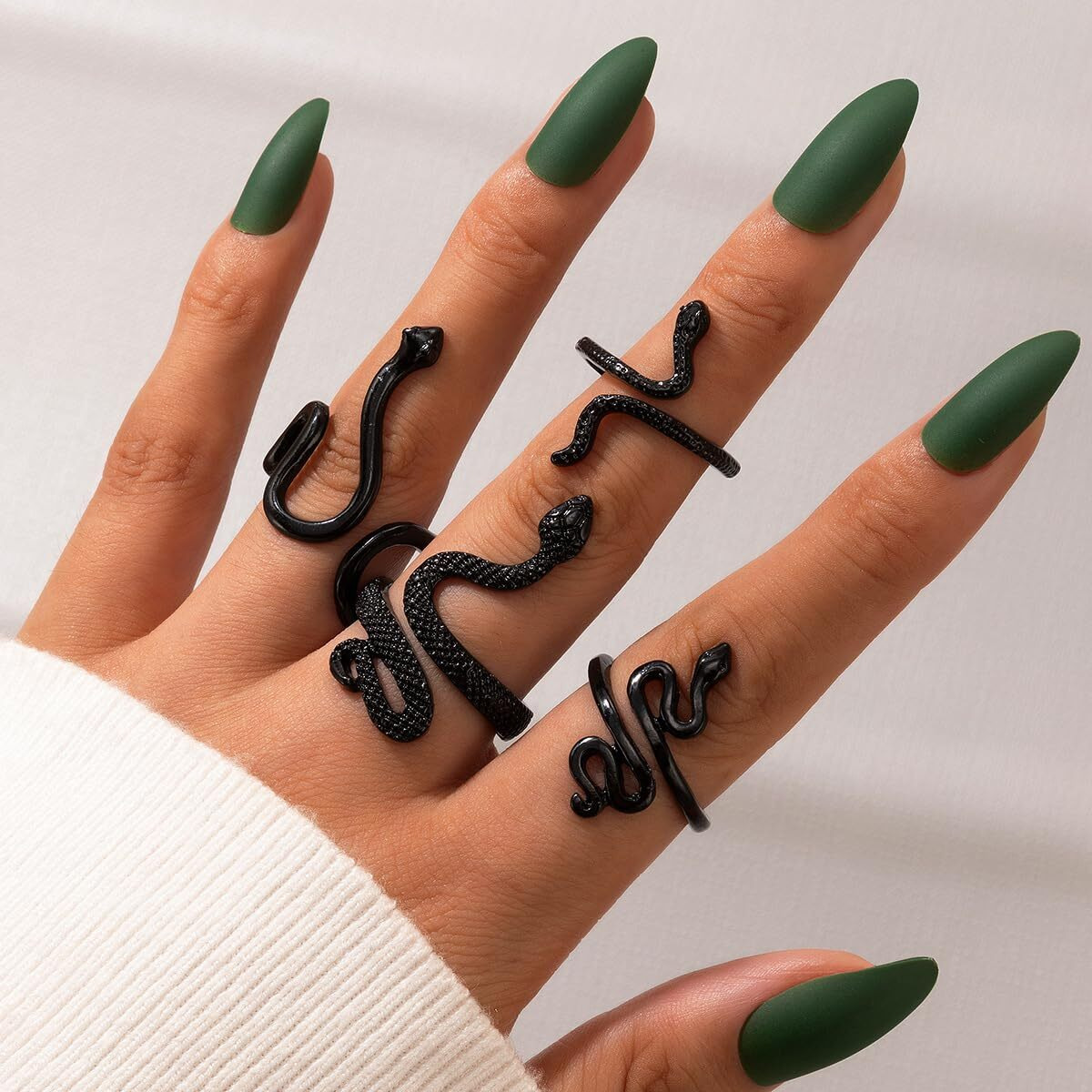 Shining Diva Fashion Stylish Rings for Women and Girls - Set of 4 (Black)(15154r)