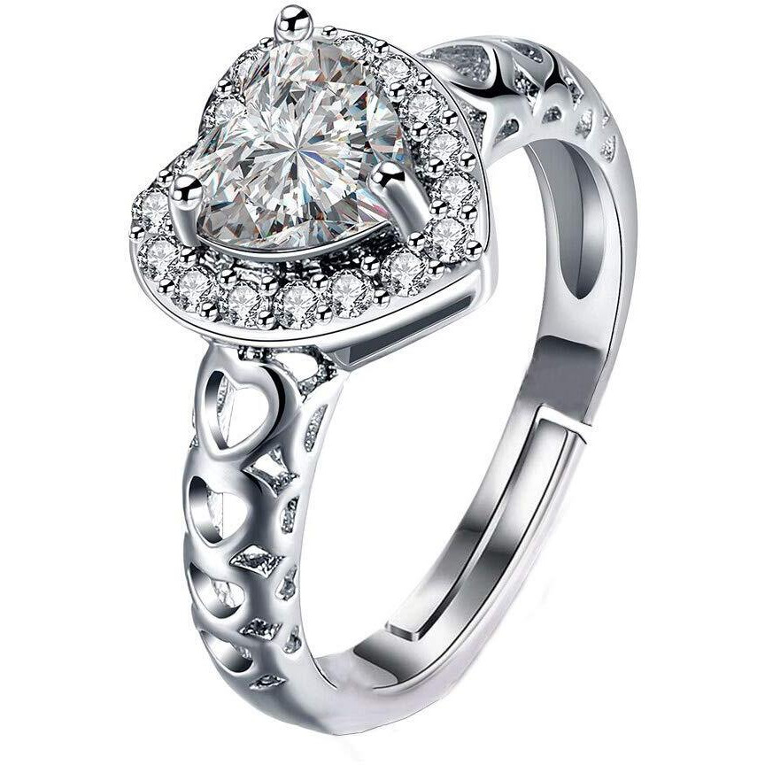Jewels Galaxy Stylish Crystal Silver Plated Sparkling Rings for Women/Girls (Style 13) (SMNJG-RNGG-5190)