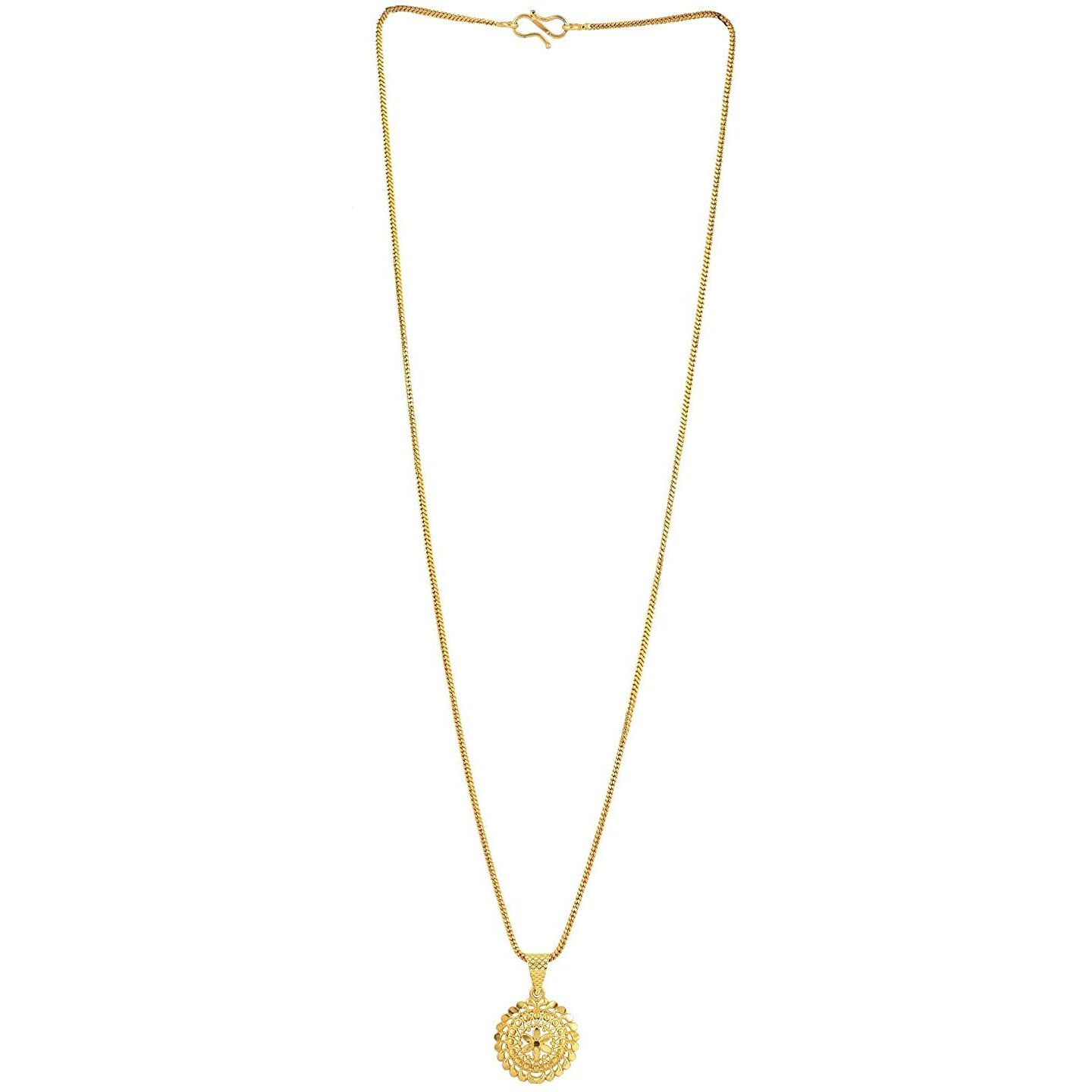 Handicraft Kottage 1gm 22Ct Gold Plated chain with Pandent | latest & Stylish Celebrity Inspired Chain/Necklace/Jewellery Set/Fashion jewellery for Men, Women Boys Girls