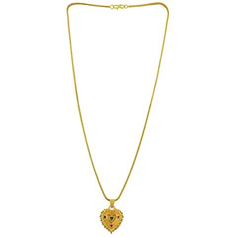 Handicraft Kottage 1gm 22Ct Gold Plated chain with Pendant latest & Stylish Celebrity Inspired Chain/Necklace/Jewellery Set/Fashion jewellery For Men, Women Boys Girls (Style7)