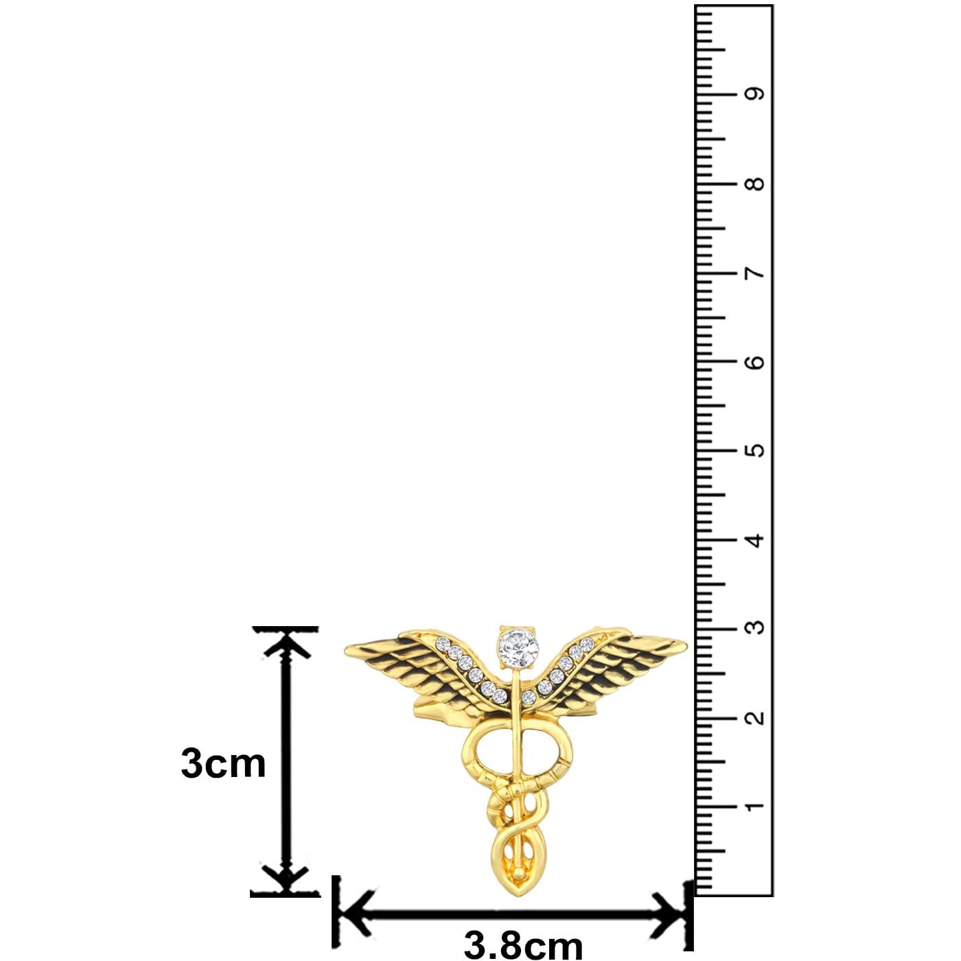 Mahi Gold Plated Medical Caduceus Doctors Unisex Brooch Lapel Pin (BP1101072G)