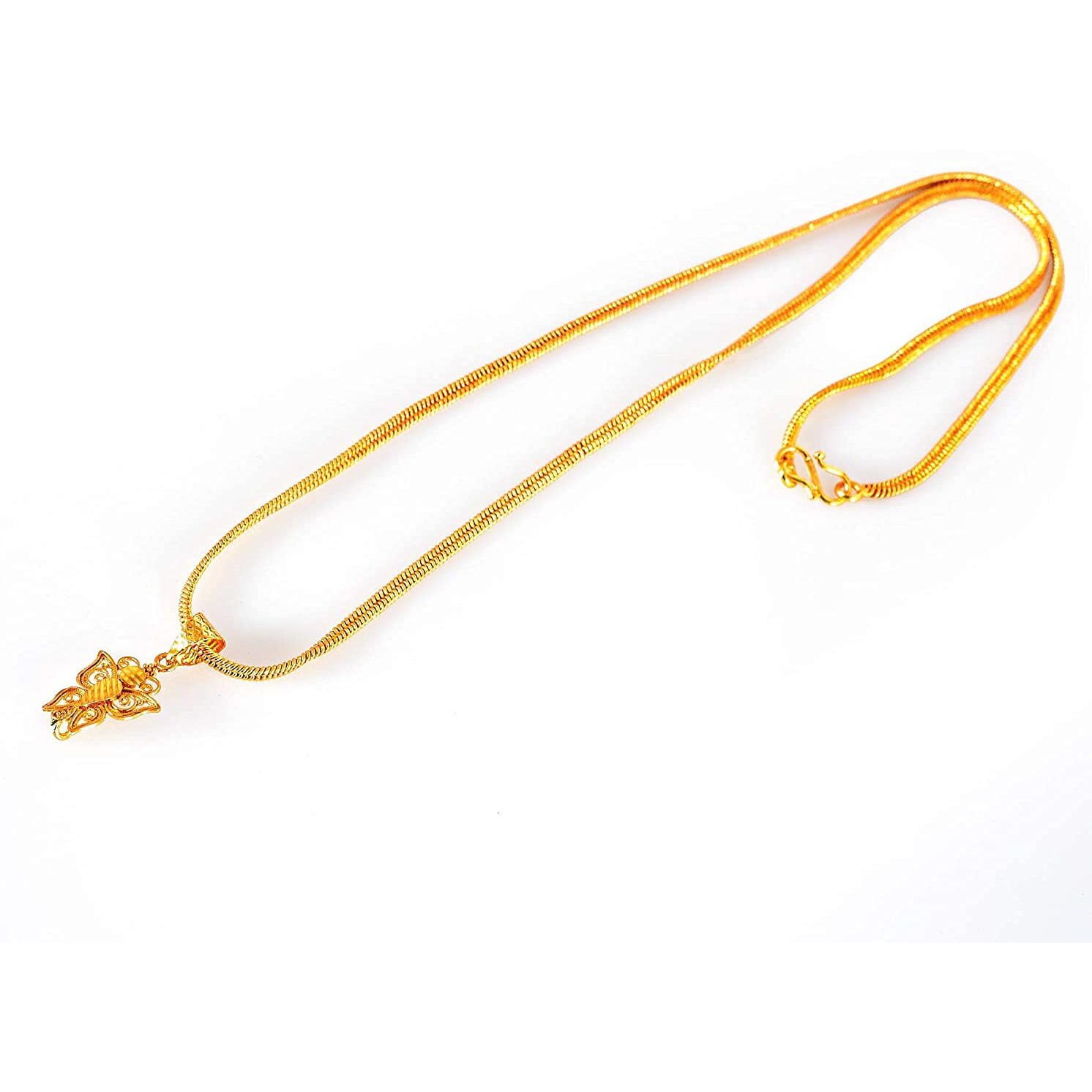 Handicraft Kottage 1gm 22Ct Gold Plated chain with Pendant latest & Stylish Celebrity Inspired Chain/Necklace/Jewellery Set/Fashion jewellery For Men, Women Boys Girls (Style 6)