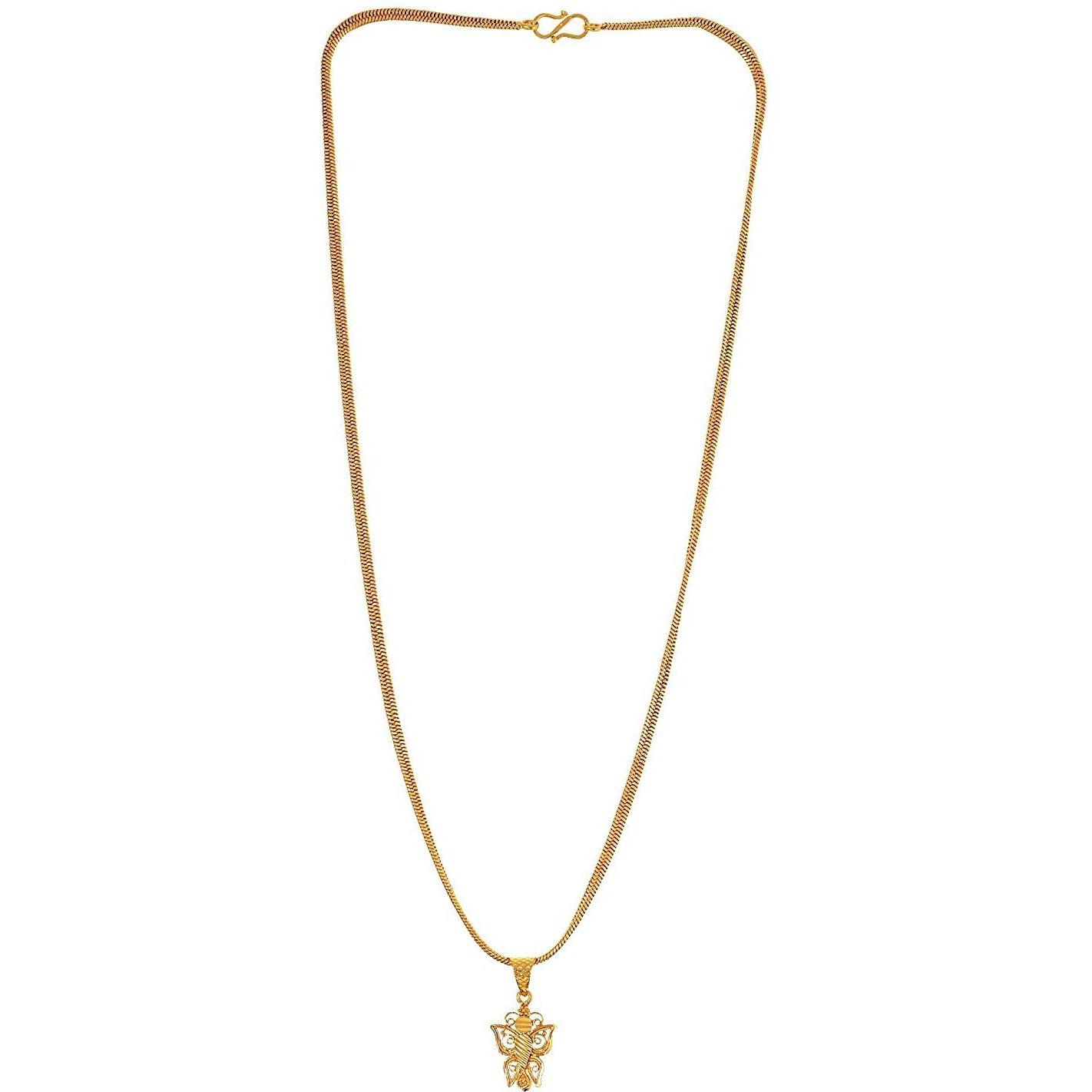 Handicraft Kottage 1gm 22Ct Gold Plated chain with Pendant latest & Stylish Celebrity Inspired Chain/Necklace/Jewellery Set/Fashion jewellery For Men, Women Boys Girls (Style 6)