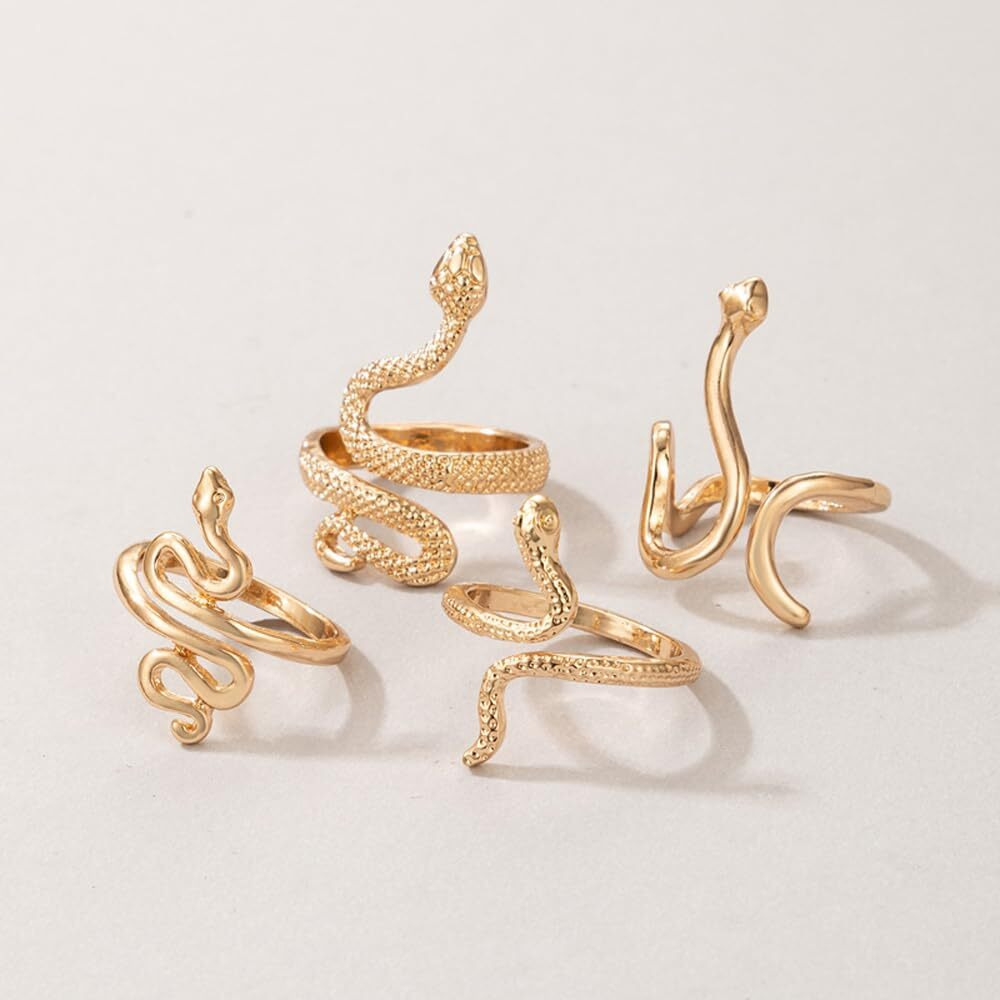 Shining Diva Fashion Stylish Rings for Women and Girls - Set of 4 (Gold)(15155r)