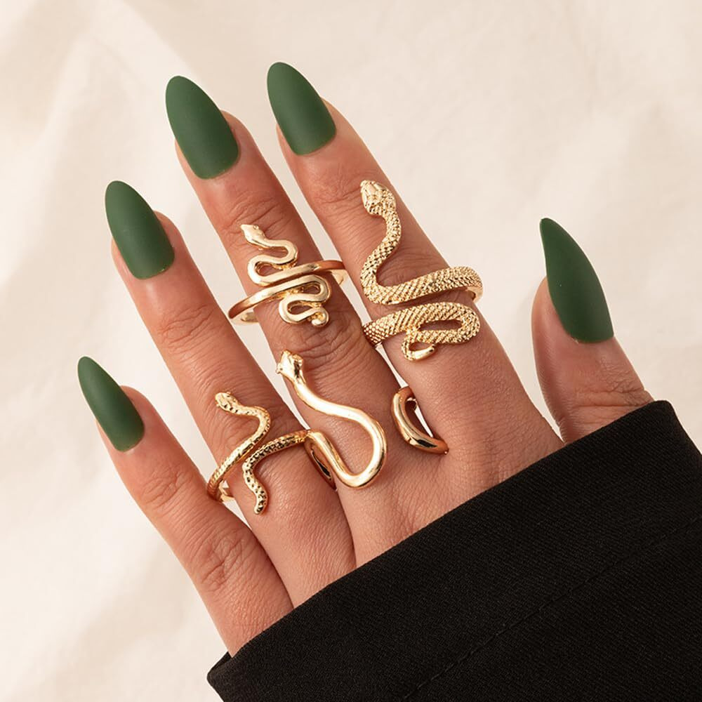 Shining Diva Fashion Stylish Rings for Women and Girls - Set of 4 (Gold)(15155r)