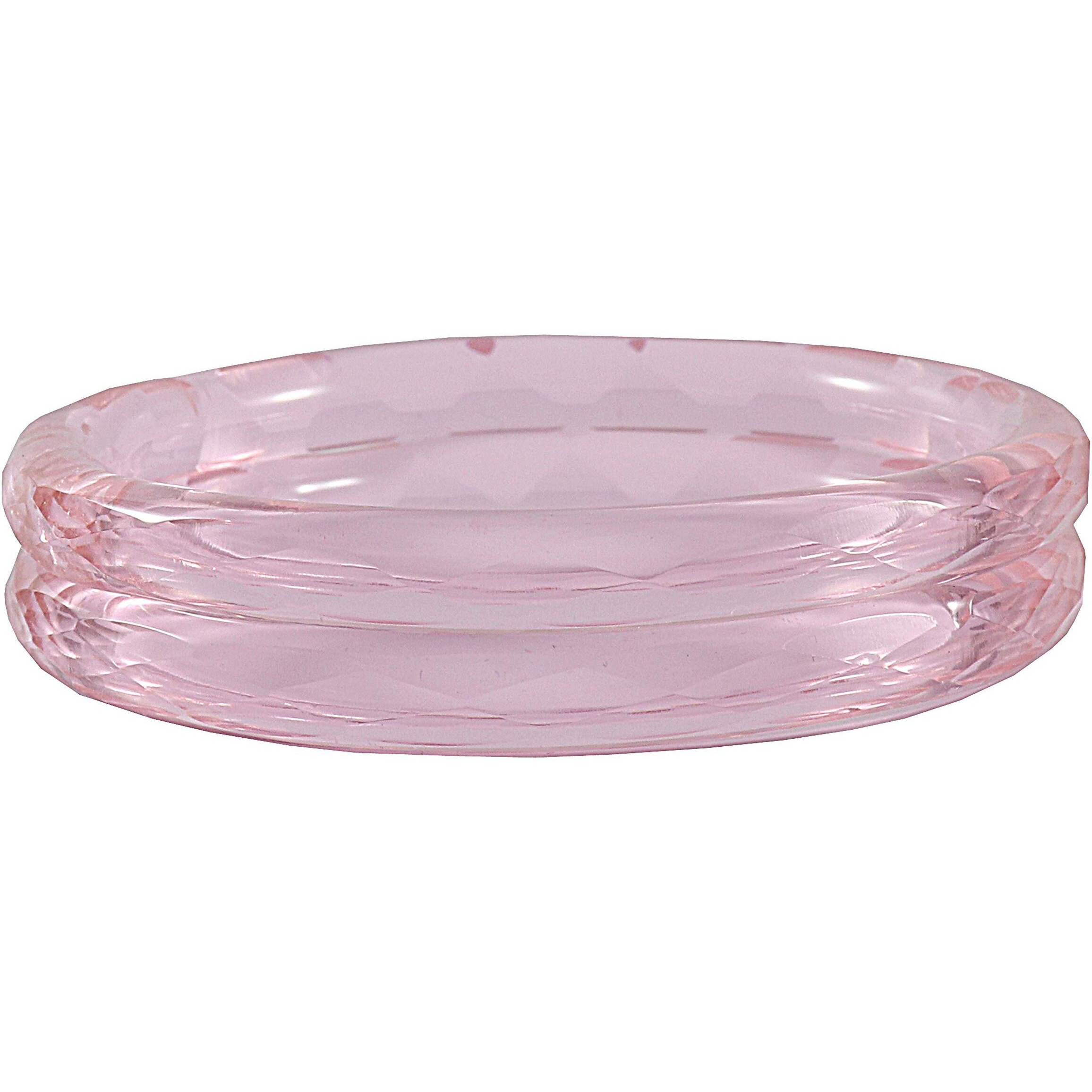 NMII Glass with Diamond Cutting Pattern Glossy Finished Stylish Kada Set for Women and Girls | Fancy Kada Bangles Set | Womens Glass Kada, (Pink_2.6 Inches), Pack Of 2 Kada set