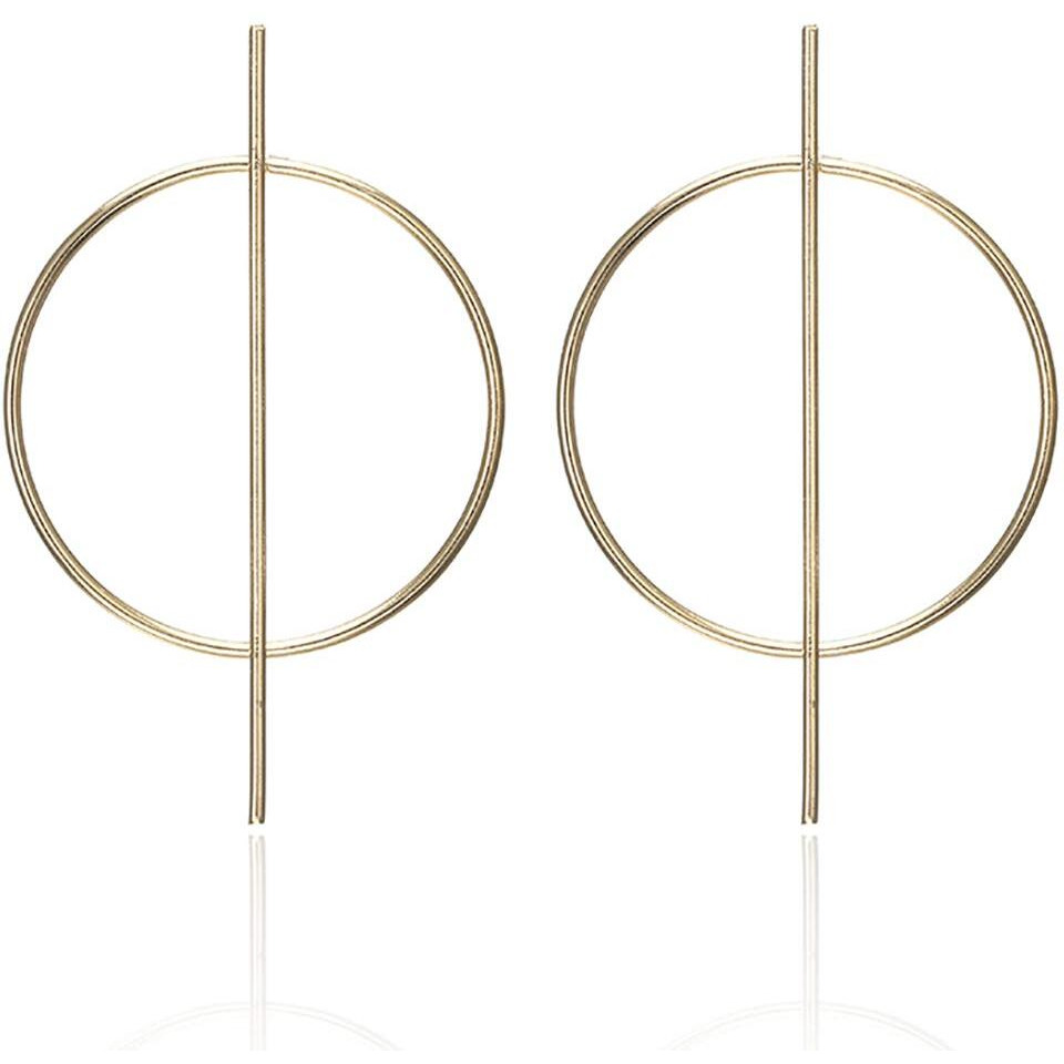 Jewels Galaxy Trendy Double Section Circular Sparkling Hoop Earrings For Women/Girls (CT-ERGS-45065)