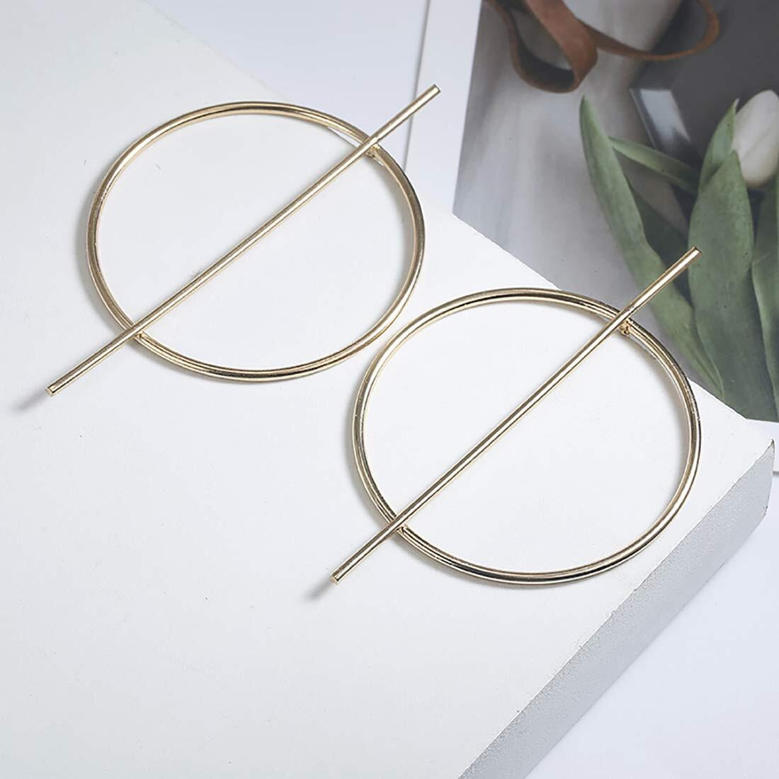 Jewels Galaxy Trendy Double Section Circular Sparkling Hoop Earrings For Women/Girls (CT-ERGS-45065)