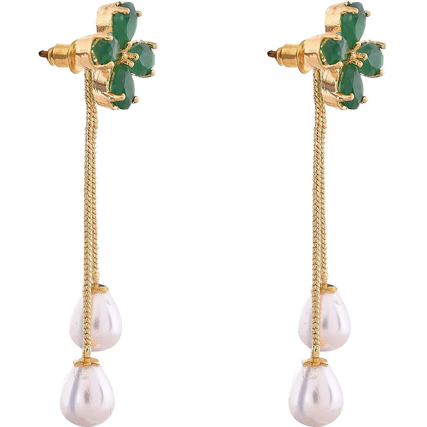 Ratnavali Jewels Fashion Jewellery Gold Plated Sparkling Colors Pearl Fancy Dangle & Drop Earrings Tops Women/Girls