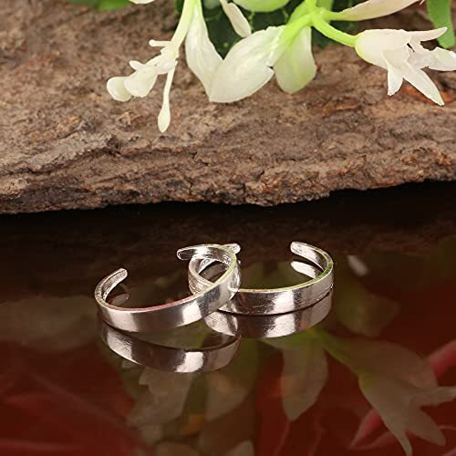 Silver Chest 925 Sterling Silver Toe Rings For Women - Plain Toe Ring Silver For Girls - Pack of 2