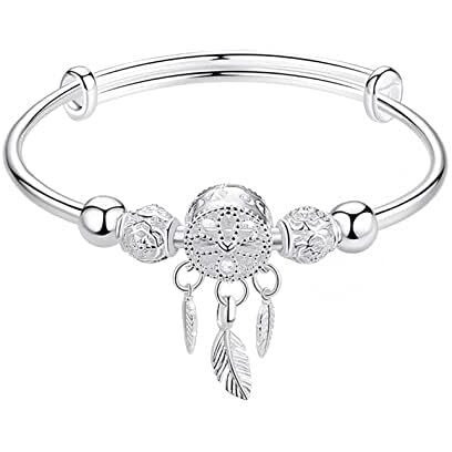SANNIDHI Bracelet for Women Creative Dreamcatcher Electroplate Bracelets, Adjustable Size, Fashion Silver Bracelet for Girls, With Gift Box