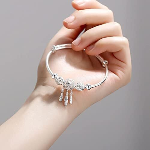 SANNIDHI Bracelet for Women Creative Dreamcatcher Electroplate Bracelets, Adjustable Size, Fashion Silver Bracelet for Girls, With Gift Box