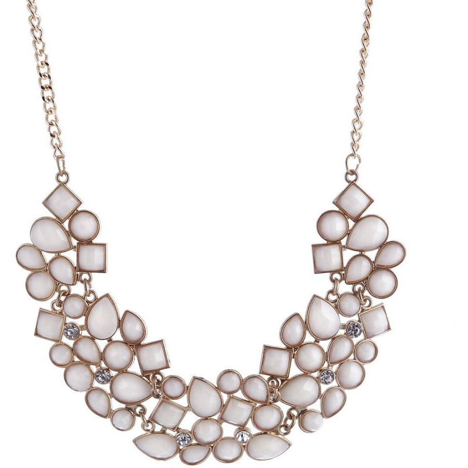 Shining Diva Fashion Jewellery Modern Choker Necklace for Girls/Women(White)(8094np)