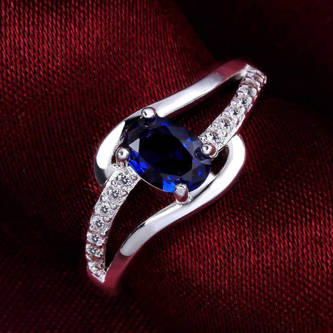 Jewels Galaxy Stylish Crystal Silver Plated Sparkling Rings For Women/Girls (Style 18) (SMNJG-RNGD-5180)