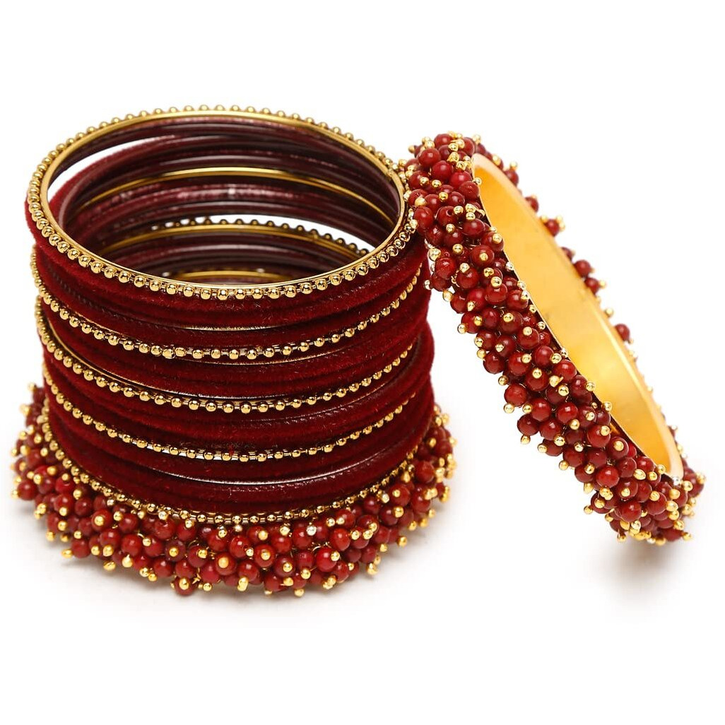 Shining Diva Fashion Latest Gold Plated Set of 23 Stylish Traditional Bangle for Women (12997b_2.6)