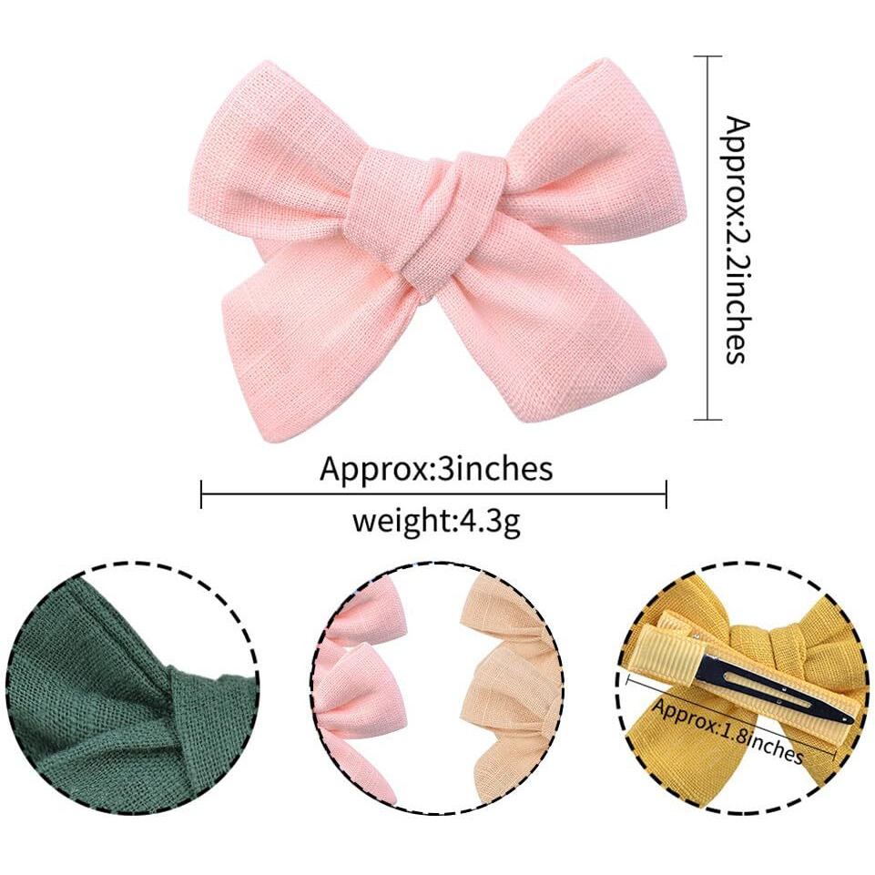 PALAY 10Pcs Bow Hair Clips For Girls Kids, Alligator Clip Hair Bows, Cute Hair Barrettes Hair Accessories For Girls Toddlers Kids And Teens (5 Colors Combo Set), Multi