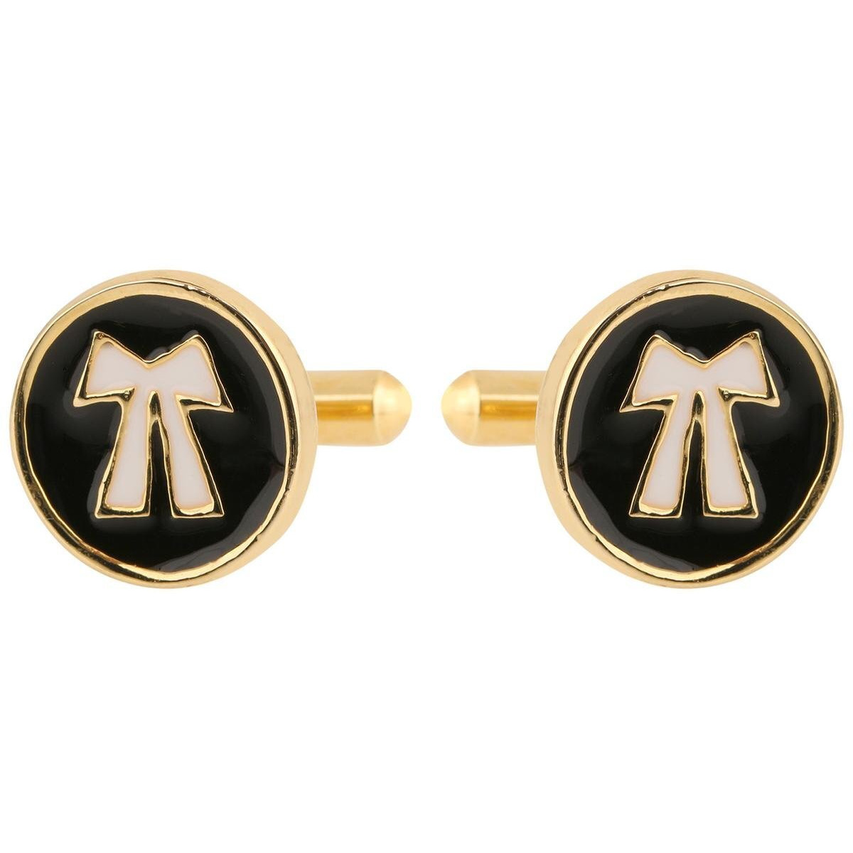 TRIPIN Golden and Black Brass Lawyer Symbol Cufflink Set for Men with Box