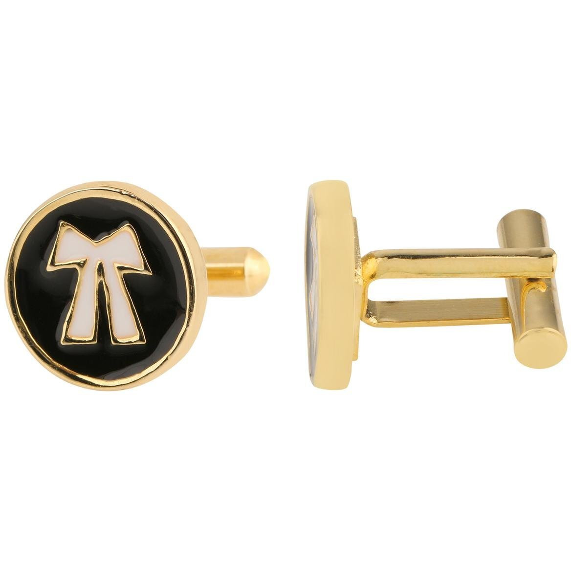 TRIPIN Golden and Black Brass Lawyer Symbol Cufflink Set for Men with Box