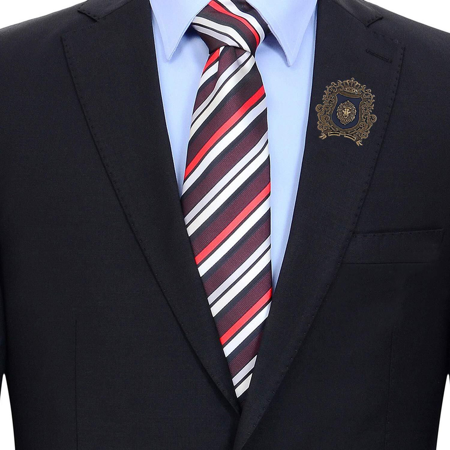 TRIPIN Golden Classic Lion Design Lapel PIN Brooch for Men Women for Office Corporate Party French Cuff Shirts Shirt Suit Blazer (Shield)